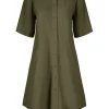 Donna Bomboogie Abiti>Abito Camicia Midi In Cotone Organico
