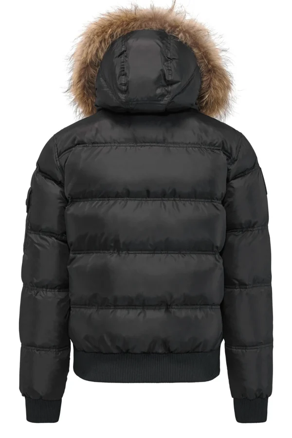 Uomo Bomboogie Bomber>Bomber Imbottito In Piuma Con Bordo In Pelliccia Folta
