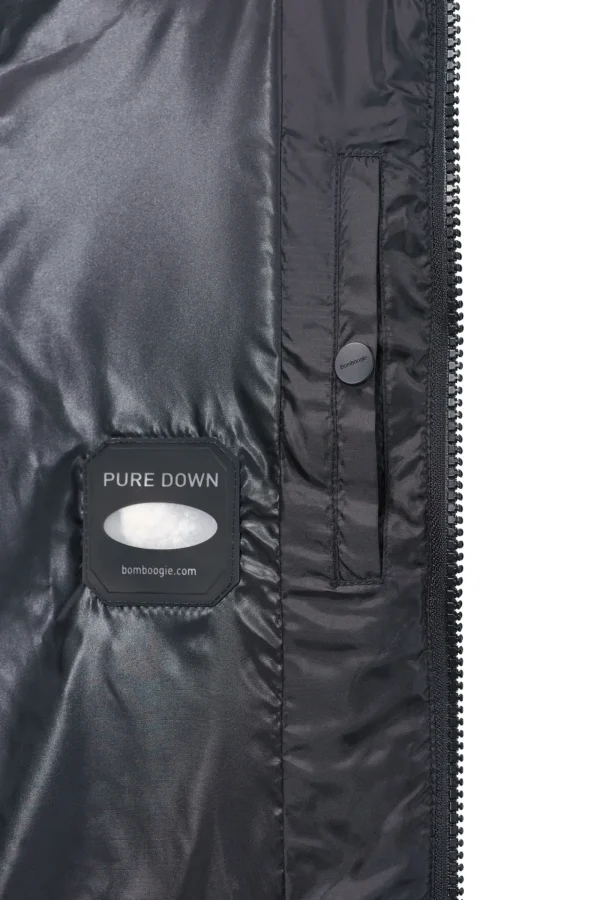 Uomo Bomboogie Bomber>Bomber Imbottito In Piuma Con Bordo In Pelliccia Sintetica