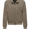 Uomo Bomboogie Giacche In Pelle>Bomber In Pelle Scamosciata Friz