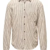 Uomo Bomboogie Camicie>Camicia In Lino/Cotone A Righe