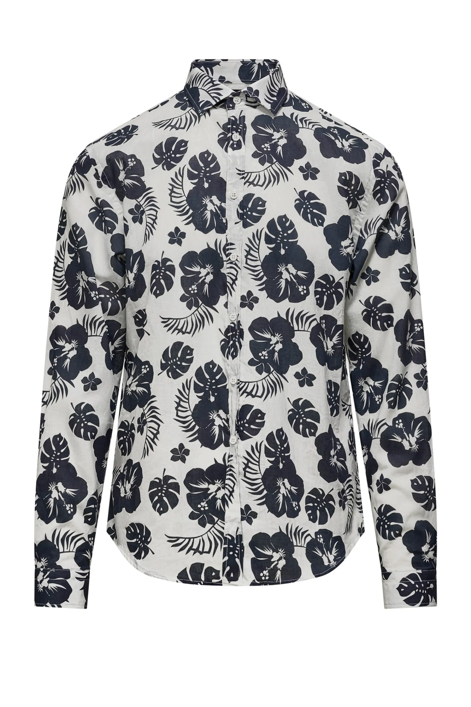camicia_in_linocotone_con_stampa_digitale_e_colletto_3.webp Uomo Bomboogie Camicie>Camicia In Lino/Cotone Con Stampa Digitale E Colletto