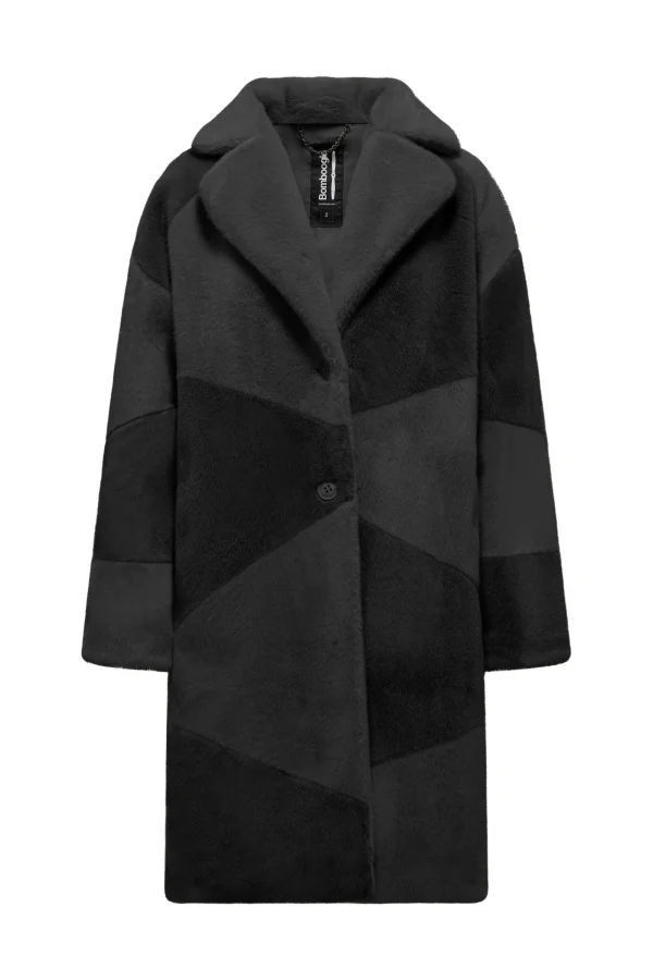 Donna Bomboogie Cappotti>Cappotto Bicolore Monopetto Con Revers