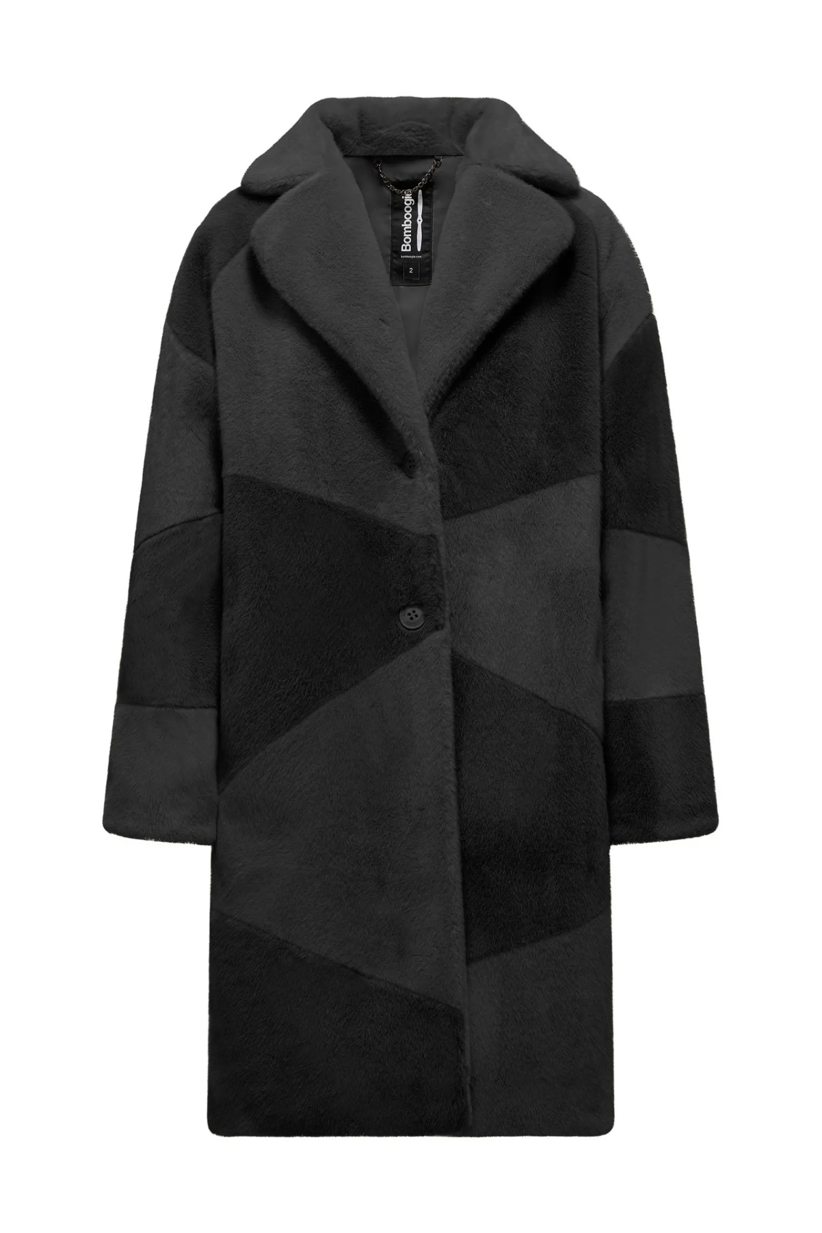 Donna Bomboogie Cappotti>Cappotto Bicolore Monopetto Con Revers