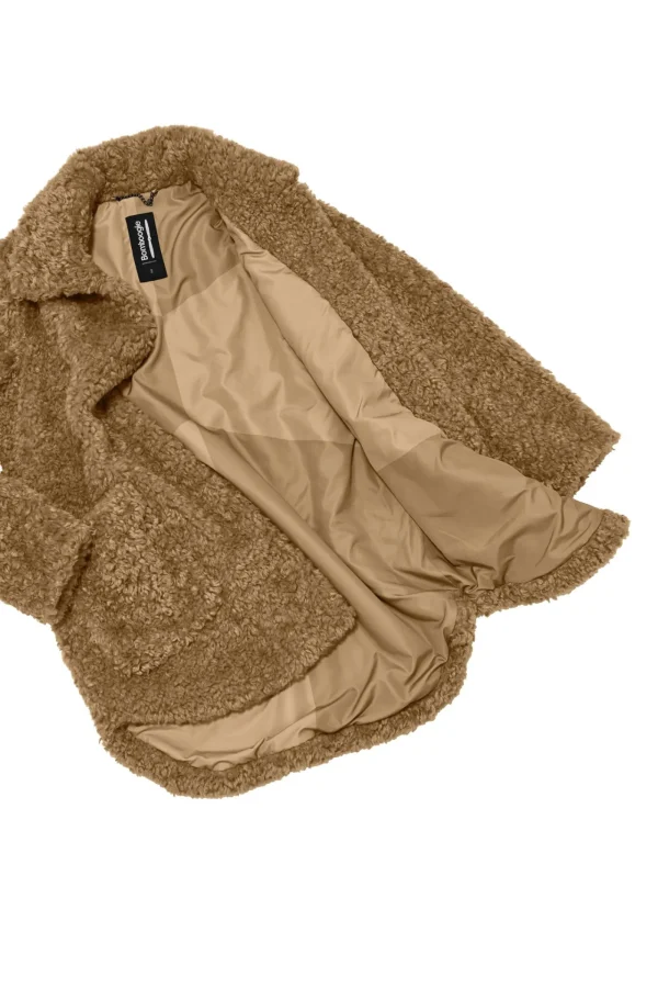 Donna Bomboogie Cappotti>Cappotto Con Colletto In Sherpa Fleece Effetto Curly