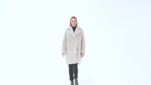Donna Bomboogie Cappotti>Cappotto In Sherpa Fleece Con Revers