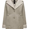 Donna Bomboogie Giacche In Pelle>Cappotto In Vera Pelle Scamosciata Con Ecopelliccia
