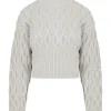 Donna Bomboogie Maglioni & Pullover>Dolcevita Con Trecce In Misto Lana