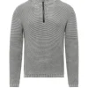 Uomo Bomboogie Maglioni & Pullover>Dolcevita Con Zip In Cotone Tinto A Freddo