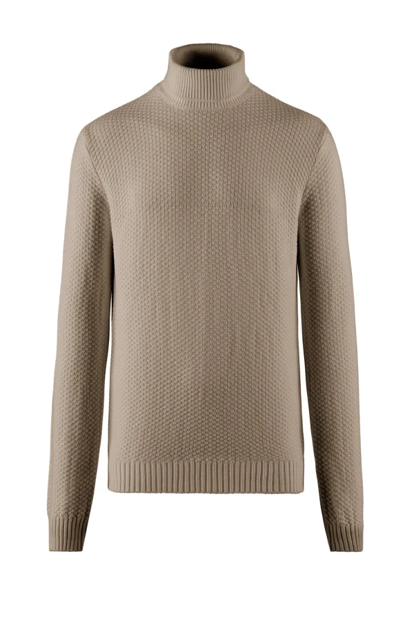 Uomo Bomboogie Maglioni & Pullover>Dolcevita In Tricot Di Cotone E Lana