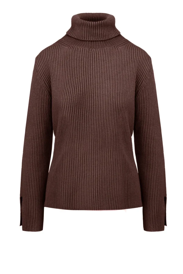 Donna Bomboogie Maglioni & Pullover>Dolcevita Tricot A Coste In Misto Lana