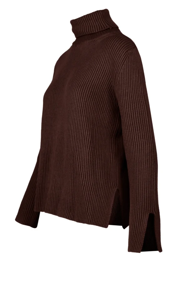 Donna Bomboogie Maglioni & Pullover>Dolcevita Tricot A Coste In Misto Lana