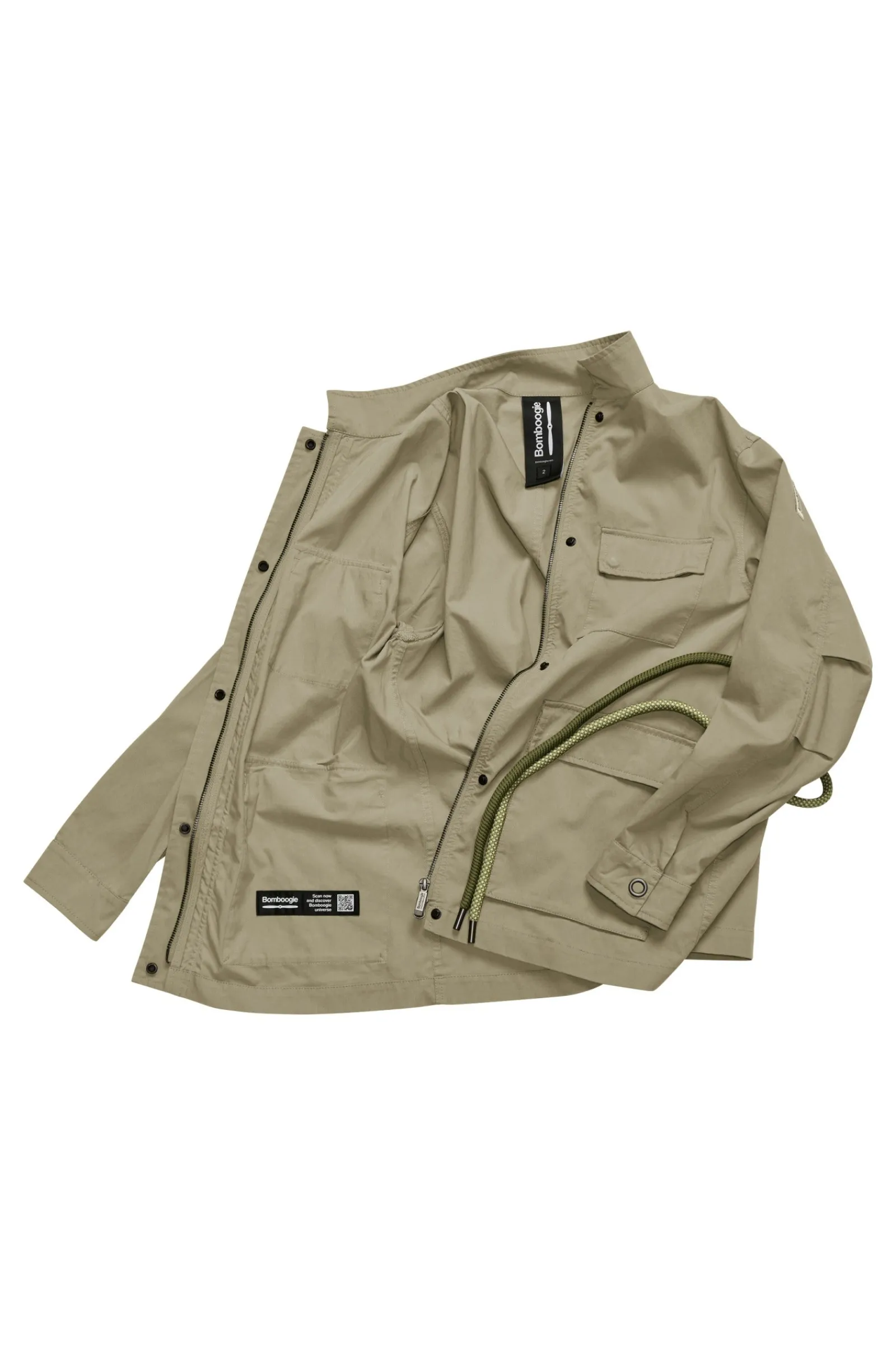 field_jacket_sfoderata_con_cintura_in_corda_bicolore_3.webp Donna Bomboogie Giacche Leggere>Field Jacket Sfoderata Con Cintura In Corda Bicolore