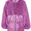 Bambino Bomboogie Bambina>Giacca Lunga Imbottita Bimaterica In Ecopelliccia E Nylon
