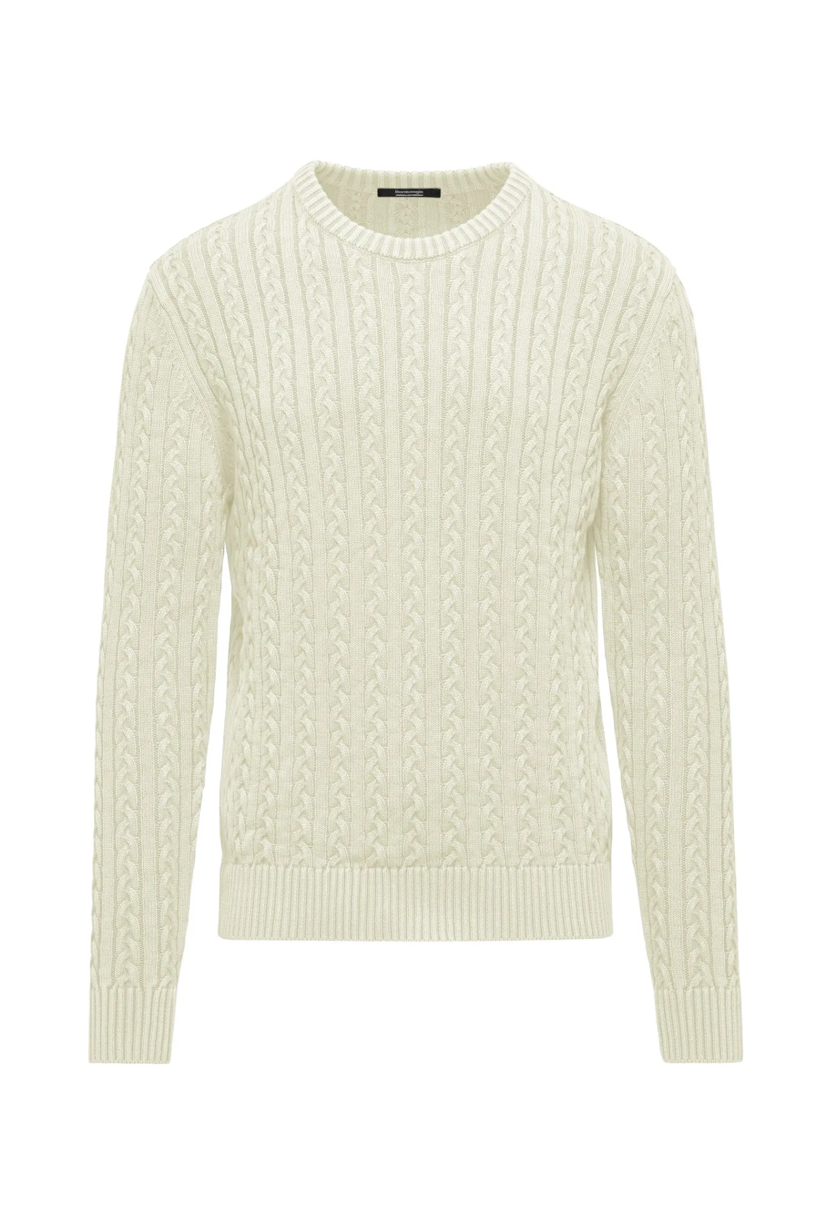 girocollo_a_treccia_in_cotone_4.webp Uomo Bomboogie Maglioni & Pullover>Girocollo A Treccia In Cotone