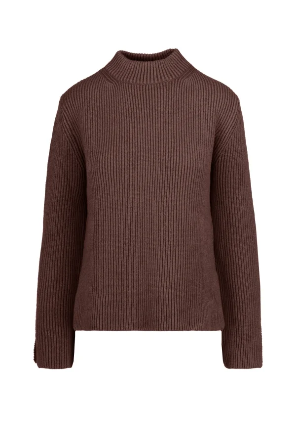 Donna Bomboogie Maglioni & Pullover>Maglia Girocollo A Coste In Misto Lana