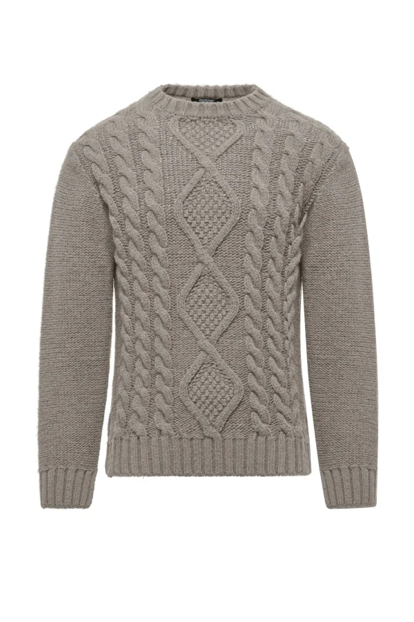 Uomo Bomboogie Maglioni & Pullover>Maglione Girocollo A Trecce
