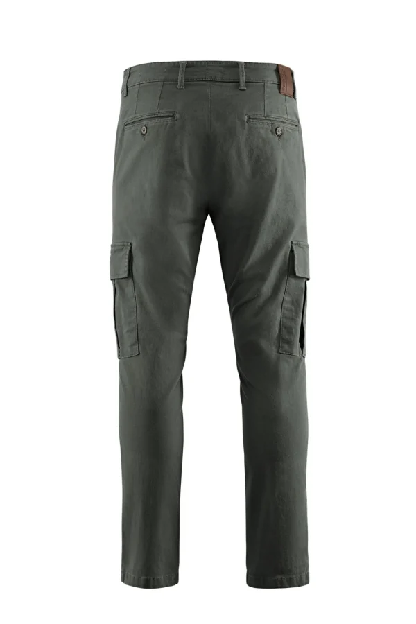 Uomo Bomboogie Pantaloni>Pantaloni Cargo In Gabardina Di Cotone