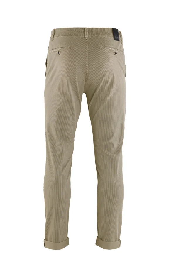 Uomo Bomboogie Pantaloni>Pantaloni Chino In Gabardina Rigata