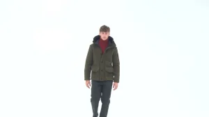 Uomo Bomboogie Parka>Parka Corto In Lana Cotta Con Cappuccio