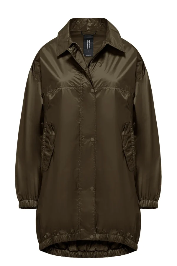 Donna Bomboogie Parka>Parka In Nylon Brillante Con Colletto