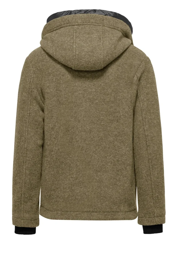 Uomo Bomboogie Cappotti>Parka In Tessuto In Lana Con Cappuccio