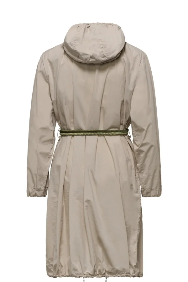 Donna Bomboogie Parka>Parka Lungo Sfoderato Con Cintura Bicolore In Corda