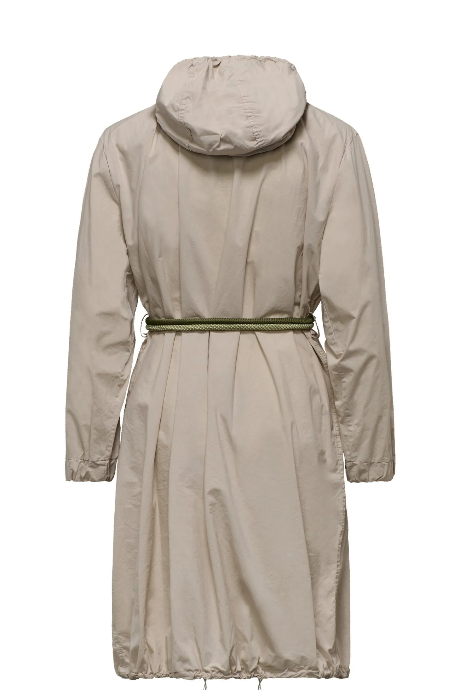 Donna Bomboogie Parka>Parka Lungo Sfoderato Con Cintura Bicolore In Corda