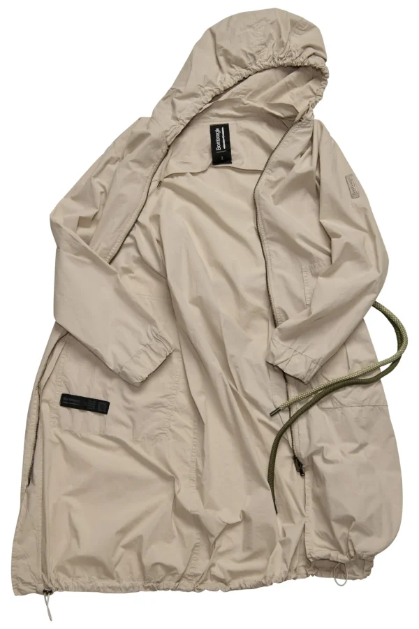 Donna Bomboogie Parka>Parka Lungo Sfoderato Con Cintura Bicolore In Corda