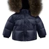 Bambino Bomboogie Baby>Piumino Baby Con Cappuccio Rifinito In Vera Pelliccia