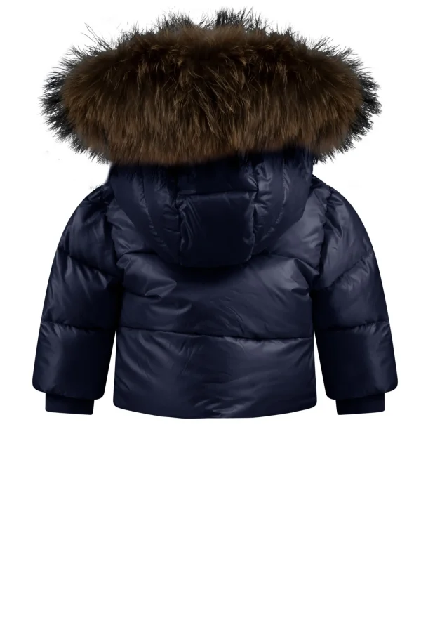 Bambino Bomboogie Baby>Piumino Baby Con Cappuccio Rifinito In Vera Pelliccia