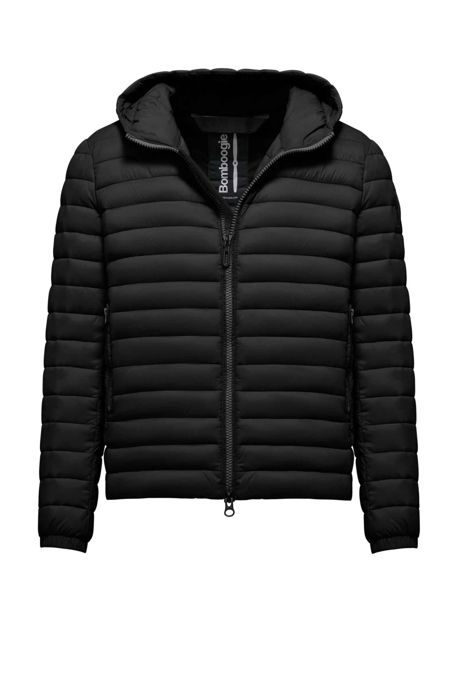 piumino_in_nylon_riciclato_con_cappuccio_10.webp Uomo Bomboogie Piumini Leggeri>Piumino In Nylon Riciclato Con Cappuccio