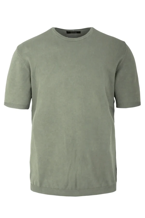 Uomo Bomboogie Maglie & Felpe>Pullover Girocollo A Manica Corta In Maglia Rasata Faded