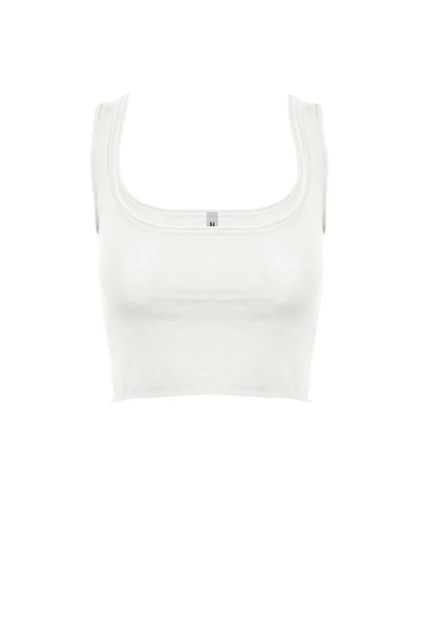Donna Bomboogie T-Shirts>Tank Top In Jersey Di Cotone Misto Lino