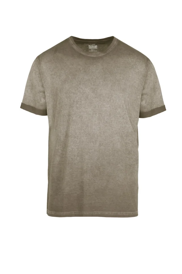 Uomo Bomboogie T-Shirts & Polo>T-shirt A Manica Corta In Cotone Tinto A Freddo