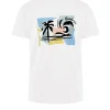 Uomo Bomboogie T-Shirts & Polo>T-shirt Con Stampa Palme Pastello