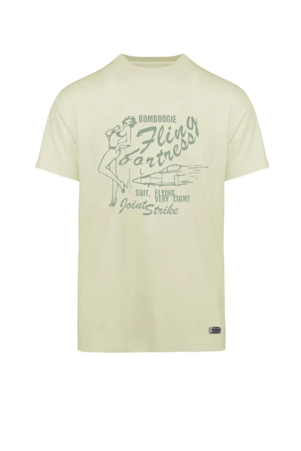 Uomo Bomboogie T-Shirts & Polo>T-shirt Faded Con Pin Up E Aereo