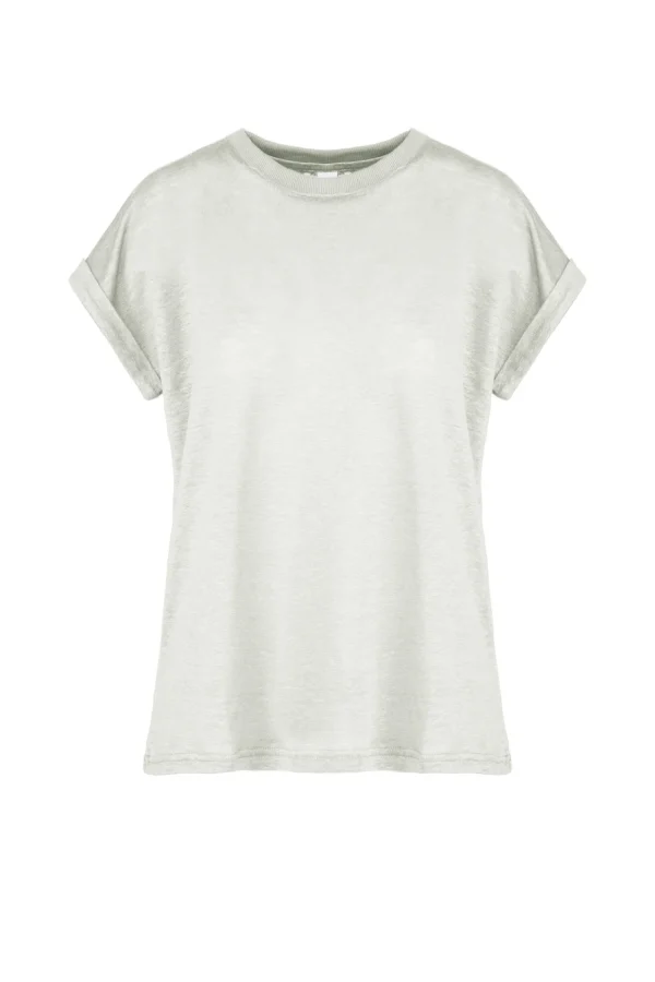 Donna Bomboogie T-Shirts>T-Shirt Girocollo A Manica Corta Risvoltata