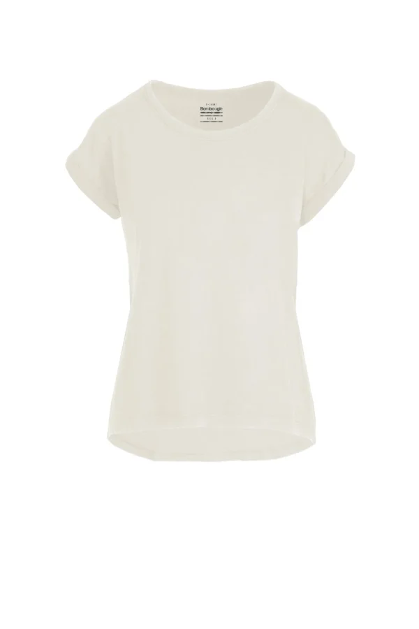 Donna Bomboogie T-Shirts>T-Shirt Girocollo Con Taglio Vivo E Maniche Risvoltate
