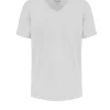 Uomo Bomboogie T-Shirts & Polo>T-shirt In Cotone E Lino Con Scollo A V