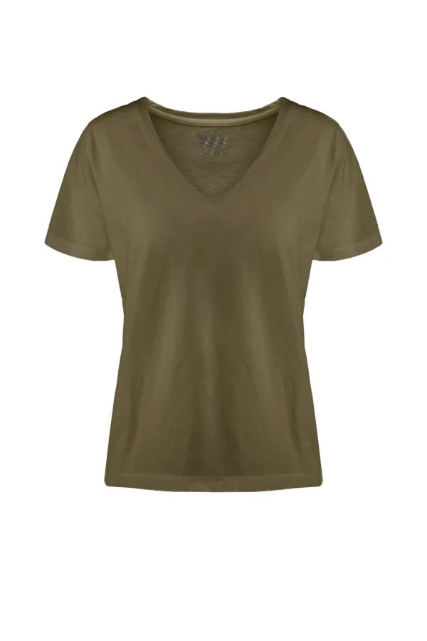 Donna Bomboogie T-Shirts>T-Shirt Scollo A V A Manica Corta
